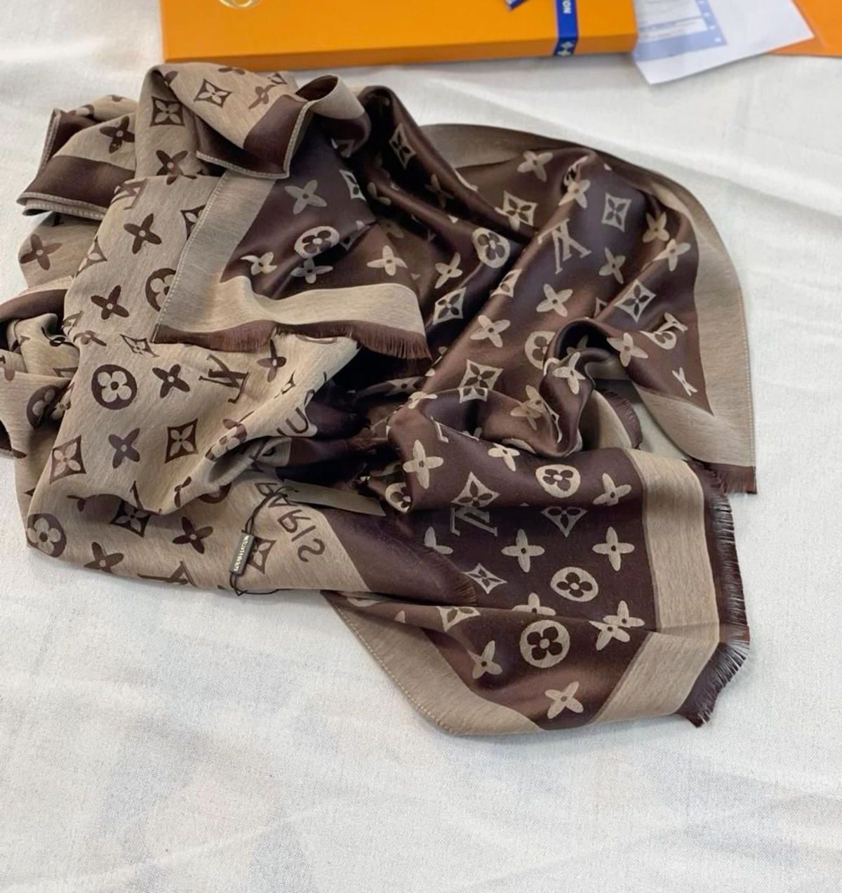 LV scarf brown rectangular - Image 3