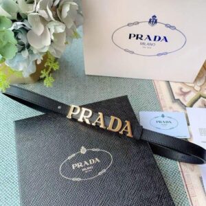 Luxurious Prada black leather belt