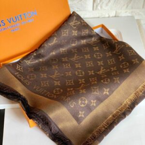 LV Square Brown Scarf