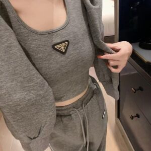 Prada tracksuit 3 pieces Free Size Black