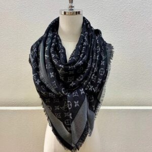LV Scarf Square Black &gray