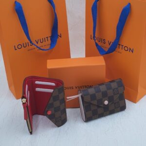 LV small wallet Karohat Red