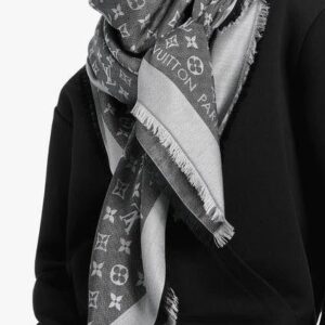 LV Scarf Square Black &gray