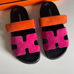 Hermes slipper pink with orange