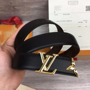 Louis vuitton belt Lv flowergram Black