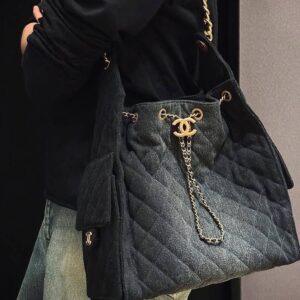 Chanel hobo25 large Black denim